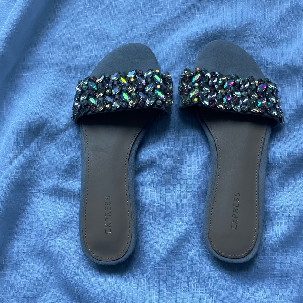 Express Rhinestone Sandal, Sz 6, Worn Once/Missing Two Side Gems